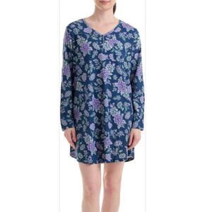 KAREN NEUBURGER Floral Blossoms Long Sleeve SOFT Nightshirt Nightgown S NWT